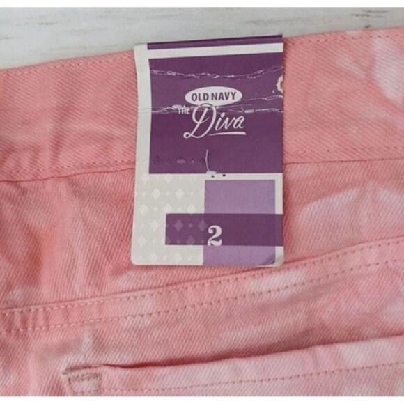 Denim Shorts Old Navy 2 Women's S Small NWT Pink Tie Dye Cutoff Distressed - Picture 4 of 6